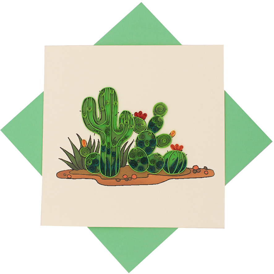 Quilled Prickly Pear Cactus Card